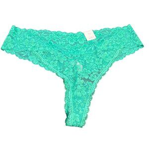 Auden Womens Size 3X Panty Thong Floral Lace Green New With Tags